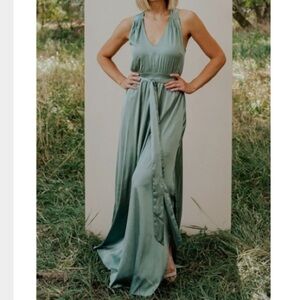 Satin Dress eucalyptus